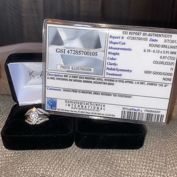 Solitaire Diamond Roundcut 1 carat 14K White Gold & Ring Enhancement  🧾 - Picture 3 of 14